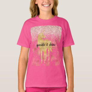 T-shirt Parties scintillant rose or brillant Unicorn
