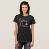 T-shirt Parties scintillant rose princesse couronne Partie (Devant entier)