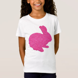 T-Shirt Parties scintillant rose Silhouette Lapin de Pâque