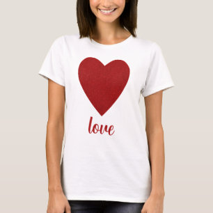 T-shirt Parties scintillant rouge Amour forme coeur