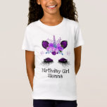 T-Shirt Parties scintillant Unicorn Birthday Girl Shirt<br><div class="desc">Une fille d'anniversaire personnalisa la chemise de licorne de litière pour personnaliser.</div>