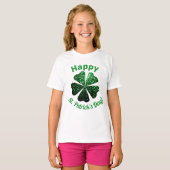 T-shirt Parties scintillant vert foncé pétillant Shamrock  (Devant entier)