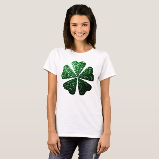 T-shirt Parties scintillant vert foncé scintille Shamrock  (Devant entier)