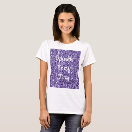 T-shirt Parties scintillant violet ultra violet Étincelle (Devant entier)