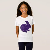 T-Shirt Parties scintillant violette Silhouette Lapin de P (Devant entier)