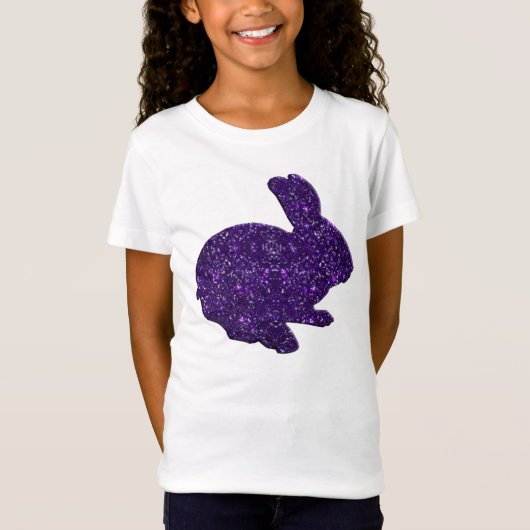 T-Shirt Parties scintillant violette Silhouette Lapin de P (Devant)