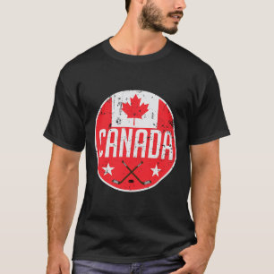 T-shirt Partisan Canadien de hockey sur glace Drapeau Cana