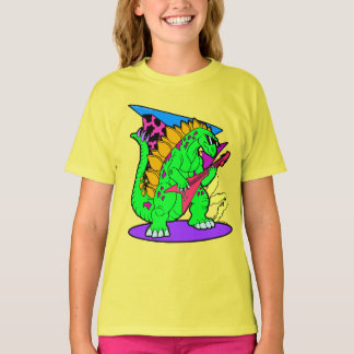 T-shirt Partition Dinosaures stegosaurus guitare
