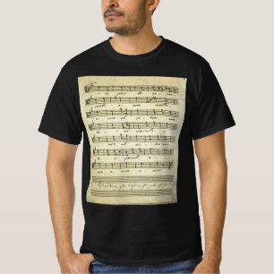 T-shirt Partition musicale vintage, partition musicale ant
