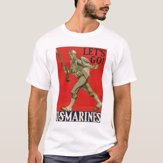 T-shirt Partons !  Les États-Unis Marines (Devant)