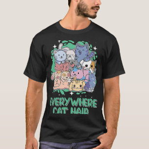 T-shirt Partout Chat Cheveux Chat Kitten Humour Chat Maman
