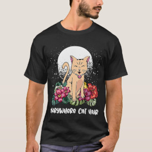 T-shirt Partout Chat Cheveux Chat Kitten Humour Chat Maman