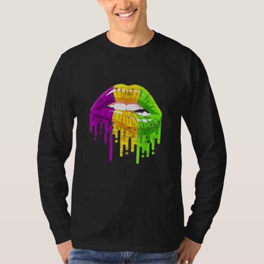 T-shirt Party Carnival Gifts Lips Mardi Gras (Devant)