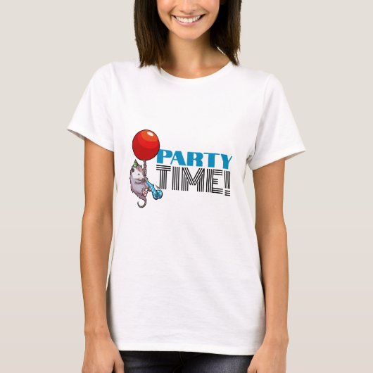 T-shirt PARTY TIME! Possum Funny Flottant Opossum (Devant)