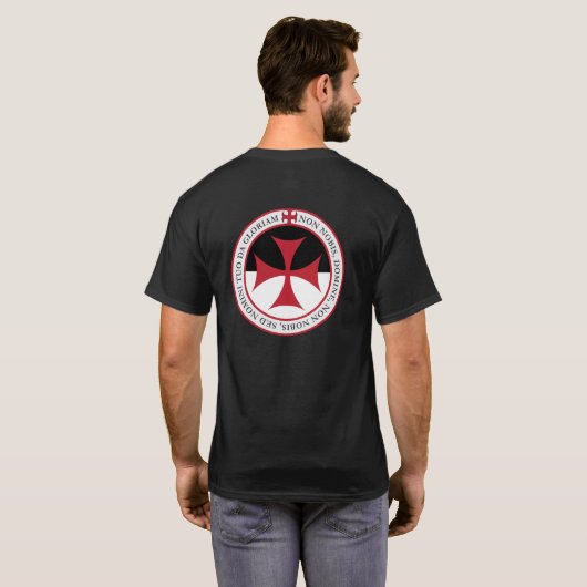 T-shirt Pas à nous, au seigneur d'O - croix et devise de (Dos entier)