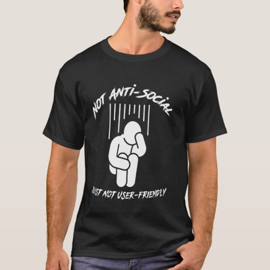 T-shirt Pas antisocial, simplement pas de plaisir convivia (Devant)