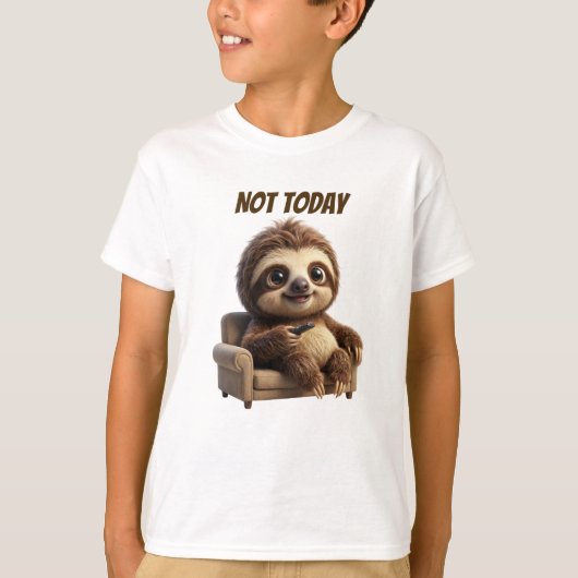 T-shirt Pas aujourd'hui Chill Sloth (Devant)