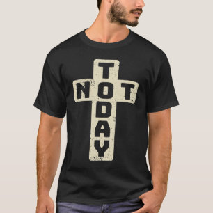 T-shirt Pas aujourd'hui Croix pas aujourd'hui Satan Cool C