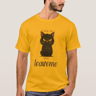 T-shirt Pas aujourd'hui Humain Drôle Grincheux Chat Noir C