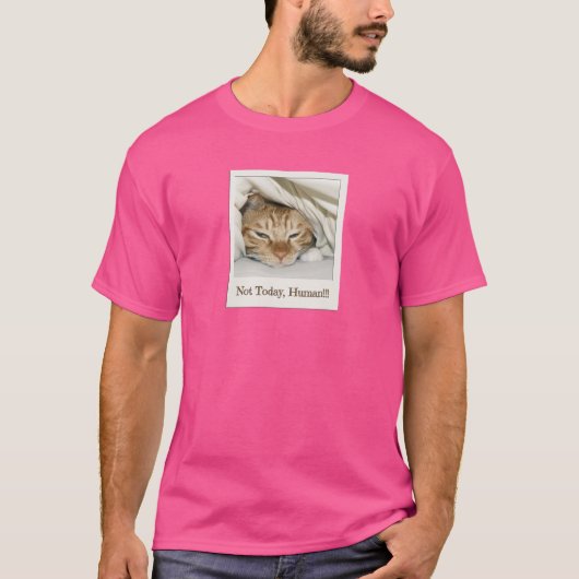 T-shirt Pas aujourd'hui, humain - Mèmes de chats (Devant)