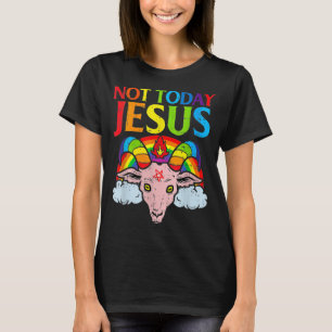 T-shirt Pas aujourd'hui Jésus arc-en-ciel Satanique Vintag