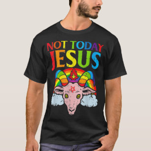 T-shirt Pas aujourd'hui Jésus arc-en-ciel Satanique Vintag