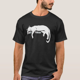 T-shirt Pas aujourd'hui paresseux endormi non chat chaton