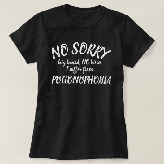T-shirt Pas de baisers grande barbe Pogonophobia slogan ch (Design devant)