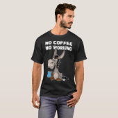 T-shirt Pas De Café, Pas De Travail. Grumpy Funky Donkey P (Devant entier)