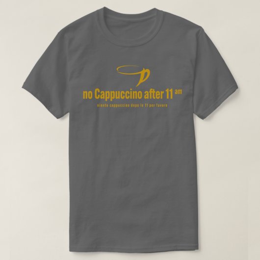T-shirt pas de cappuccino après (Design devant)