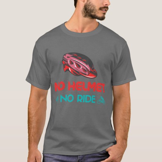 T-shirt Pas de Casque, Pas de Trajet – Sécurité avec Style (Devant)