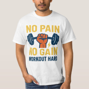 T-shirt Pas de douleur, pas de gain – Conception de fitnes