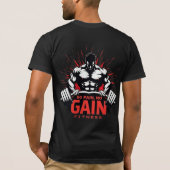 T-shirt Pas de douleur, pas de gain – Conception de gym ha (Dos)