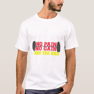 T-shirt Pas de douleur, pas de gain Motivation Fitness