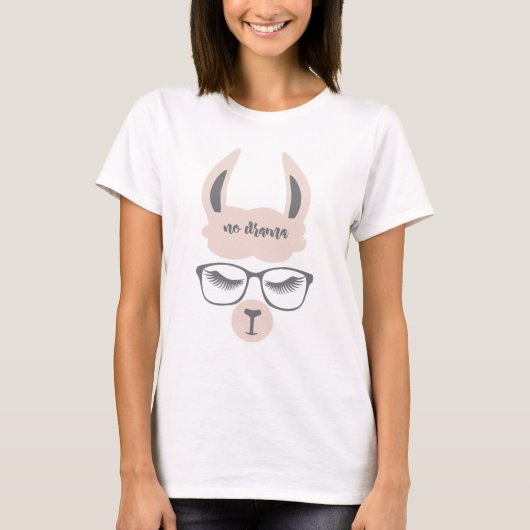T-shirt Pas de drame Llama Hipster Llama (Devant)