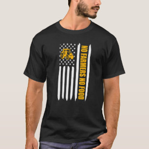 T-shirt Pas de fermiers Pas d'aliments américain Drapeau T