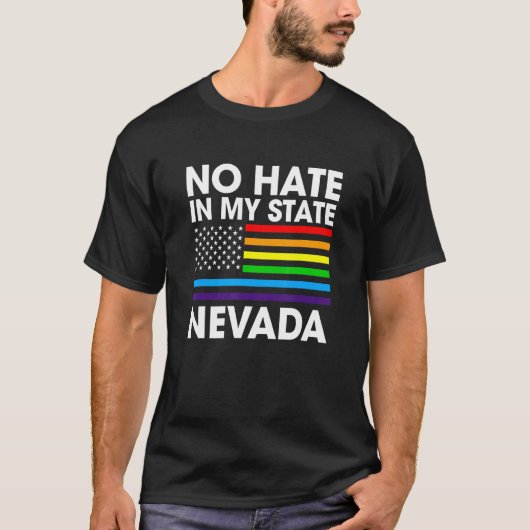 T-shirt Pas De Haine Dans Mon Etat Lgbt Nevada Pride Nv Ga (Devant)