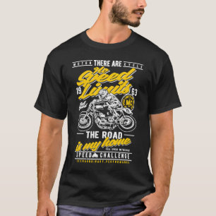 T-shirt Pas de limites de vitesse Vintage Style Moto Rétro
