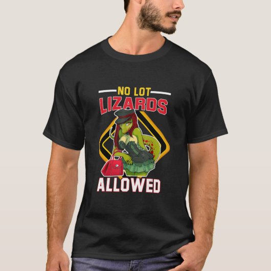 T-shirt Pas de Lizard Lot Autorisé Conception De Trucker (Devant)