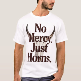 T-shirt Pas de miséricorde, juste des cornes Crâne de long