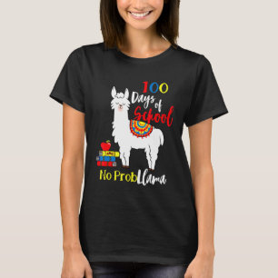 T-shirt Pas de problème Llama Livres Drôle Animal 100ème J