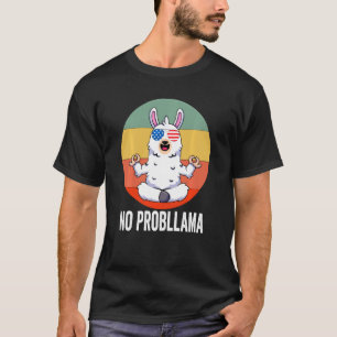 T-shirt Pas de problème Llama migna Pun Drôle Yoga Femmes