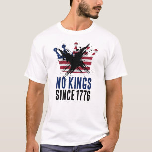 T-shirt PAS DE ROIS DEPUIS 1776 Drapeau USA couronne rusti