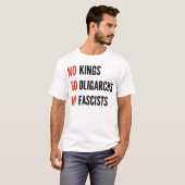 T-shirt Pas de rois Oligarques fascistes (Devant entier)