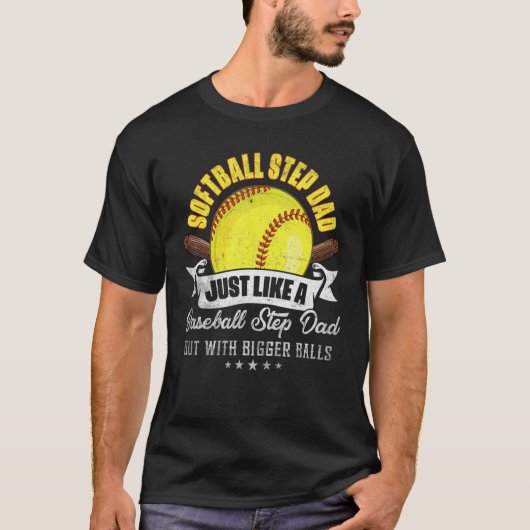 T-shirt Pas De Softball Papa Comme Un Pas De Basball Papa  (Devant)