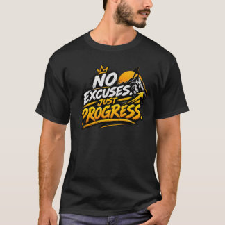 T-shirt Pas d'excuses, juste des progrès Motivation Montag