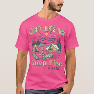 T-shirt Pas d'illuminations de ville Juste Camp Fire Nuits