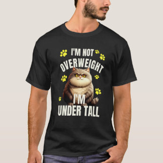 T-shirt Pas en surpoids Sous Grand Chat Drôle Chonky Court