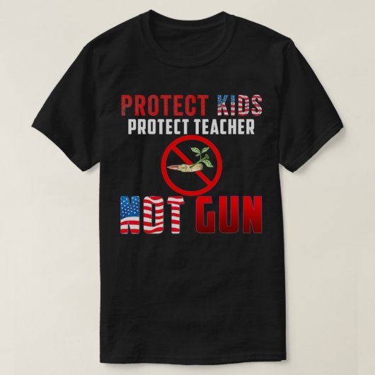 T-shirt Pas les armes à feu protéger les enfants protéger (Design devant)