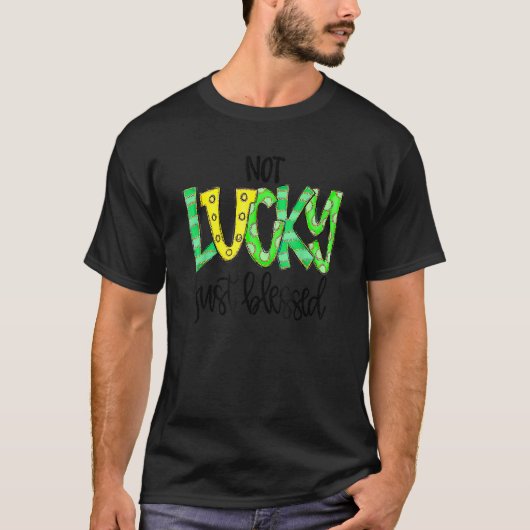 T-shirt Pas Lucky Juste Béni Avec Chaussure Cheval St Patr (Devant)